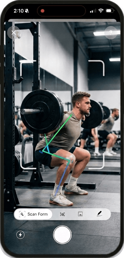 GymForm scanning a barbell squat